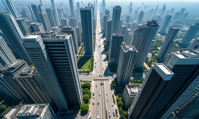 Деловой район с высоты